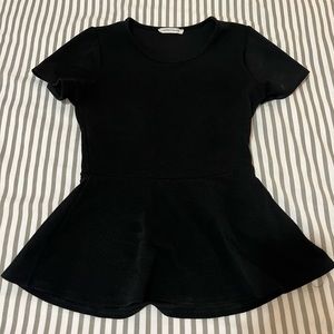 Stretchy black flared shirt